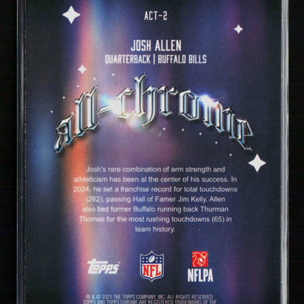 2025 Topps Chrome All-Chrome Josh Allen #ACT-2 158/199
