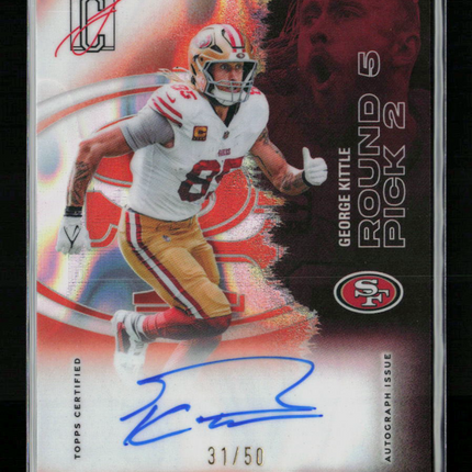 2025 Topps Signature Class George Kittle #53 31/50 Auto orange