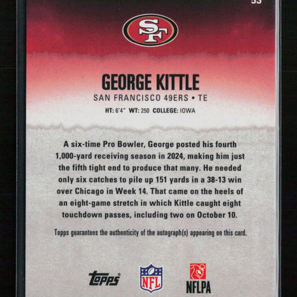 2025 Topps Signature Class George Kittle #53 31/50 Auto orange