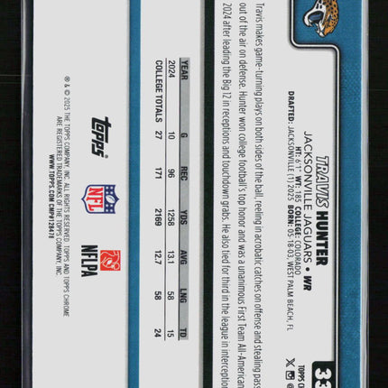2025 Topps Chrome Travis Hunter #332 Team Camo RC