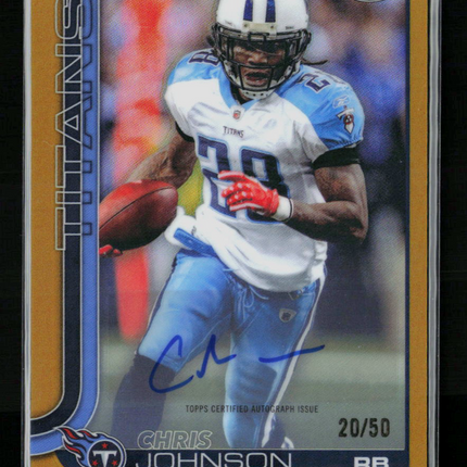 2025 Topps Chrome Football Chris Johnson #CLA-CJ Gold 20/50 Auto