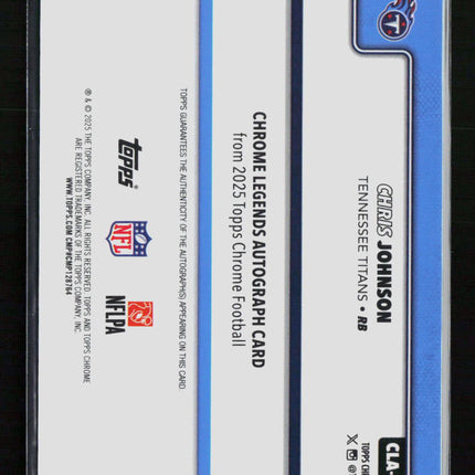 2025 Topps Chrome Football Chris Johnson #CLA-CJ Gold 20/50 Auto