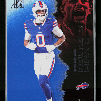 2025 Topps Signature Class Keon Coleman #64 3/5 Blue