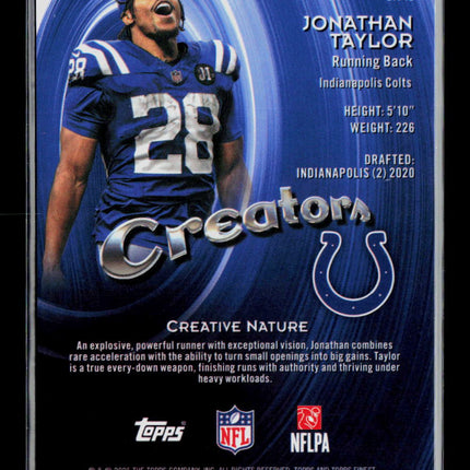 2025 Topps Finest Creators Jonathan Taylor #CR-13 33/50