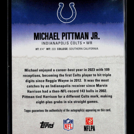2025 Topps Signature Class Michael Pittman Jr. #24 16/25 Auto Red