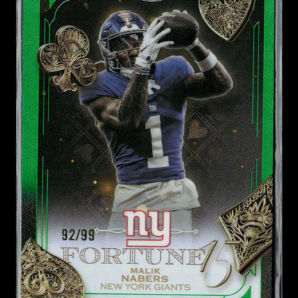 2025 Topps Chrome Fortune 15 Malik Nabers #F15-15 Green 92/99