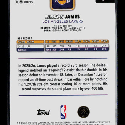 2026 Topps Chrome LeBron James #1 Magenta 290/399