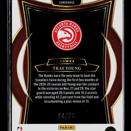2025 Panini Select Trae Young #63 White Disco Prizm 64/75