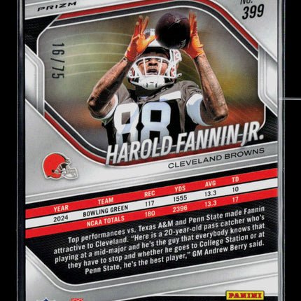 2025 Panini Prizm Harold Fannin Jr. #399 Green Scope RC /75