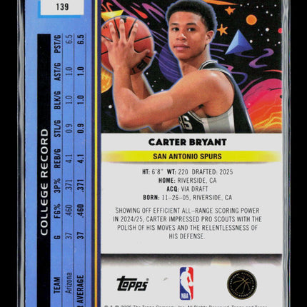 2026 Topps Chrome Carter Bryant #139 RC 96/99 Blue