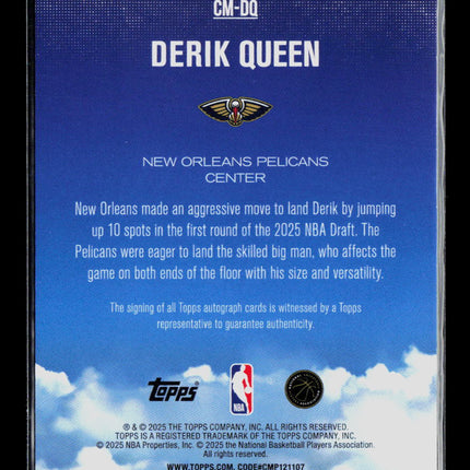 2025 Topps Contemporary Marks Derik Queen #CM-DQ RC Auto