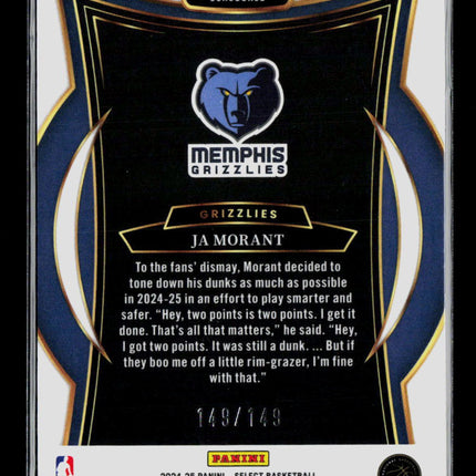 2025 Panini Select Basketball Ja Morant #60 Concourse White 149/149