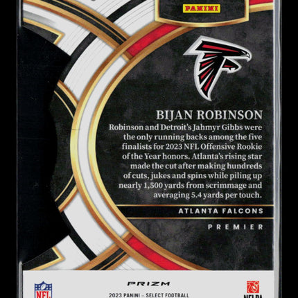2024 Panini Select Football Bijan Robinson #180 Premier Level RC Silver Die Cut