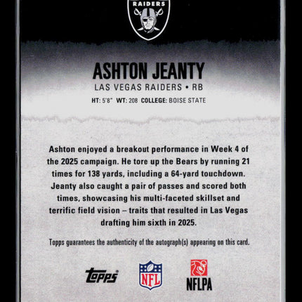 2025 Topps Signature Class Ashton Jeanty #102 Auto