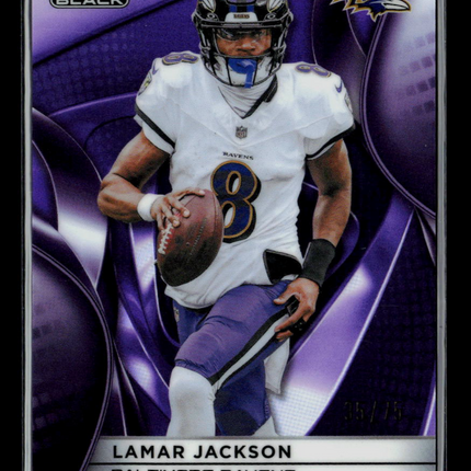 2025 Topps Chrome Black Lamar Jackson #9 Purple /75