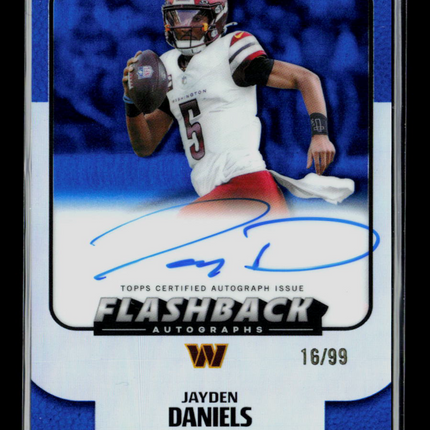 2025 Topps Finest Flashback Autographs Jayden Daniels #FBA-JD Blue 16/99 Auto