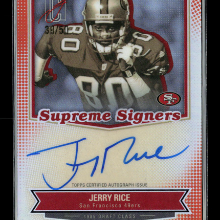 2025 Topps Signature Class Supreme Signers Jerry Rice #SS-JR Orange /50 Auto