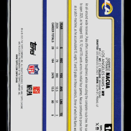 2025 Topps Chrome Puka Nacua #166 Orange Gemoetric Variation 02/25