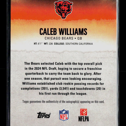 2025 Topps Signtaure Class Caleb Williams #11 002/150 Auto Green