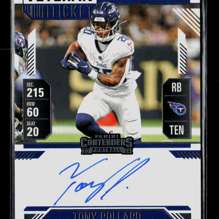 2025 Panini Contenders Football Tony Pollard #VT-TPD Auto