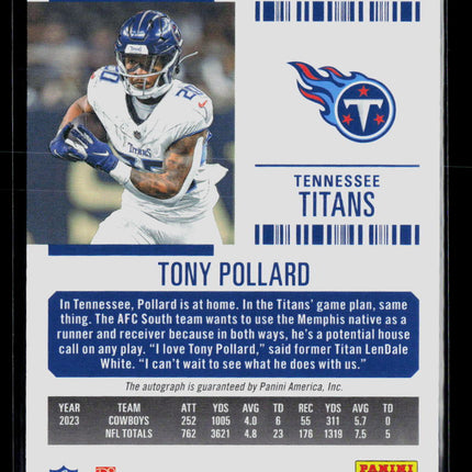 2025 Panini Contenders Football Tony Pollard #VT-TPD Auto