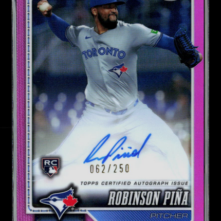 2024 Topps Chrome Robinson Pina #RA-RP Pink Refractor RC 062/250 Auto