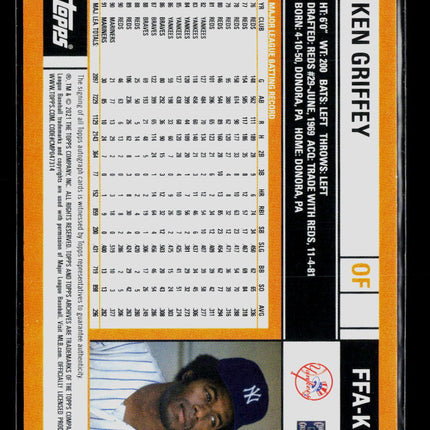 2021 Topps Archives Fan Favorites Autographs Ken Griffey #FFA-KG Auto