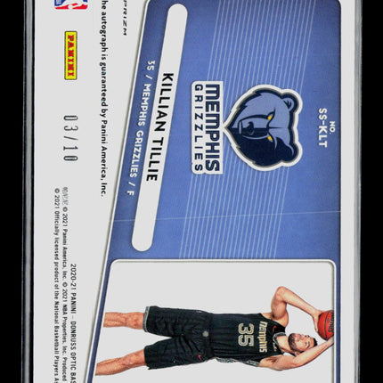 2021 Donruss Optic Signature Series Killian Tillie #SS-KLT Gold 03/10 RC Auto