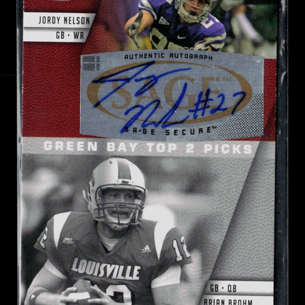 2008 SAGE Green Bay Top 2 Picks Brian Brohm Jordy Nelson #A-28A Auto