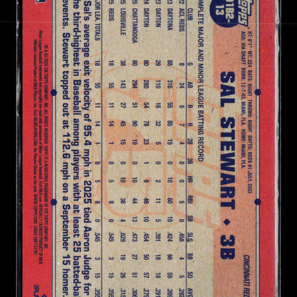 2026 Topps Heritage Sal Stewart #91B2-13 Purple Foilboard RC
