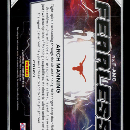 2025 Panini Prizm Draft Picks Fearless Arch Manning #F-AMG Red Ice