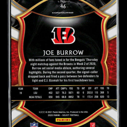 2021 Panini Select Football Joe Burrow #46 RC