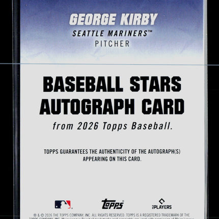 2026 Topps Baseball Stars Autographs George Kirby #BSA2-GK Auto