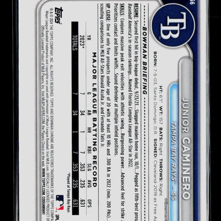 2024 Bowman Chrome Junior Caminero #56 RC