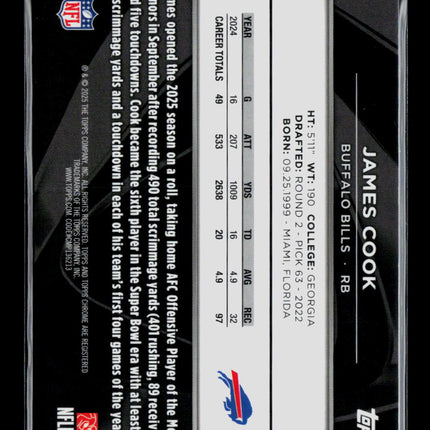 2025 Topps Chrome Black James Cook #13 Blue 110/150