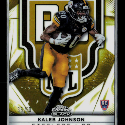 2025 Topps Chrome Black Kaleb Johnson #RV-24 Gold RC 36/50