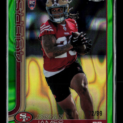 2025 Topps Chrome Jordan James #329 Green Wave 72/99
