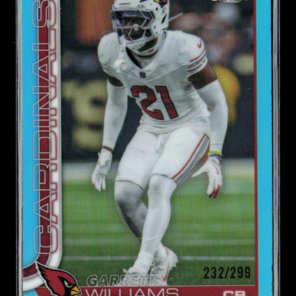 2025 Topps Chrome Garrett Williams #6 Light Blue Refractor 232/299