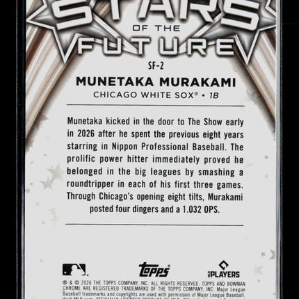 2026 Bowman Chrome Stars of the Future Munetaka Murakami #SF-2 RC