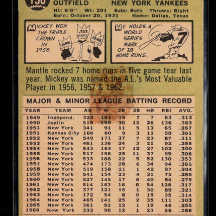 1967 Topps Mickey Mantle #150
