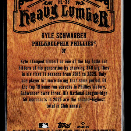 2026 Topps Heavy Lumber Kyle Schwarber #HL-38