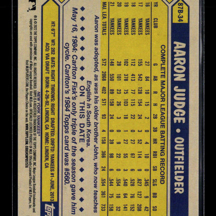 2022 Topps Aaron Judge #87B-34 Cherry Blossom