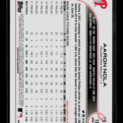 2022 Topps Japan Edition Aaron Nola #165 Gold /25