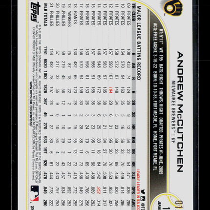 2022 Topps Japan Edition Andrew McCutchen #17 Green Cherry Blossom /75