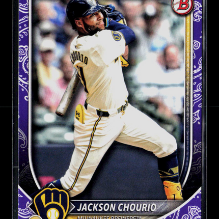 2025 Bowman Jackson Chourio #11 Purple Paisley /199