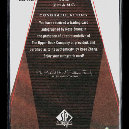 2023 Upper Deck SP Authentic Rose Zhang #03-RZ 038/299 Auto