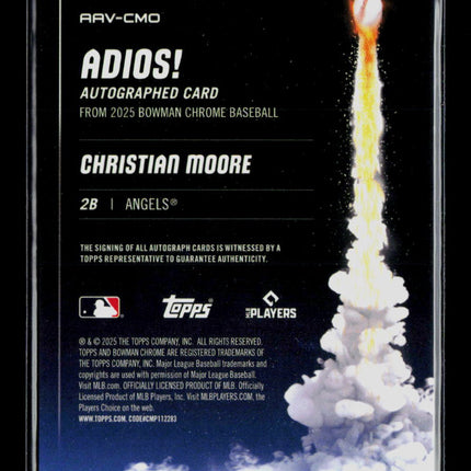 2025 Bowman Chrome Baseball Adios! Autographs Christian Moore #AAV-CMO Auto