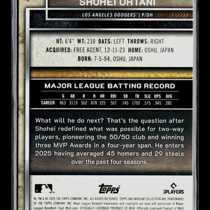 2025 Topps Museum Collection Shohei Ohtani #1 Red 68/75