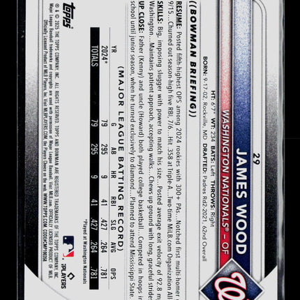 2025 Bowman James Wood #29 Green RC 86/99