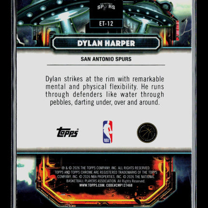 2026 Topps Chrome Dylan Harper Extraterrestrial #ET-12 Green Speckle RC 64/75